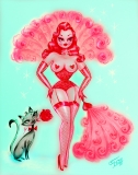 Valentine burlesque Doll-Print